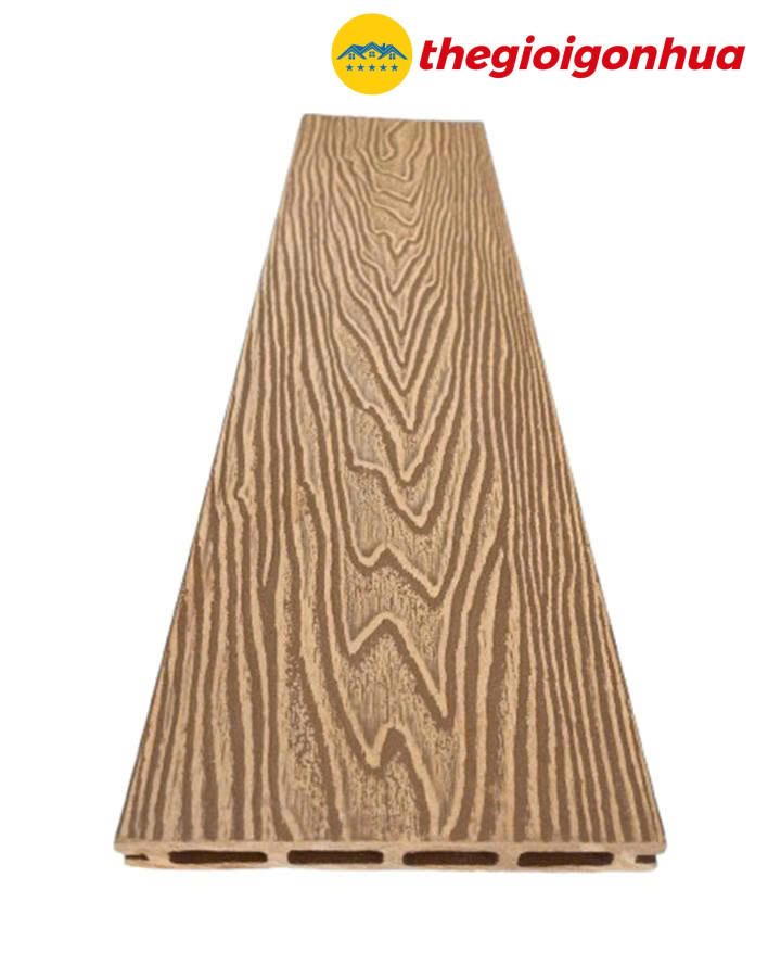 Sàn lỗ tròn ngoài trời vân 3D Màu Teak