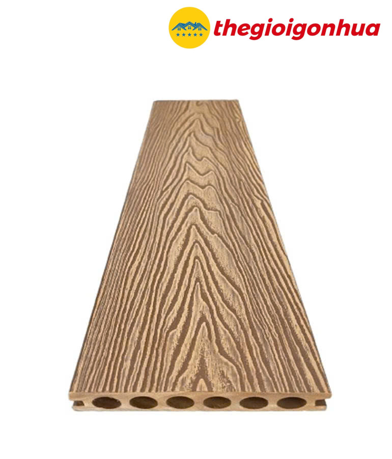 Sàn lỗ tròn ngoài trời vân 3D Màu sắc Teak